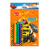 Kit Lápis de Colorir Hot Wheels, com livro de colorir e 12 lápis de cor, capa laranja com carros. — Plenitude