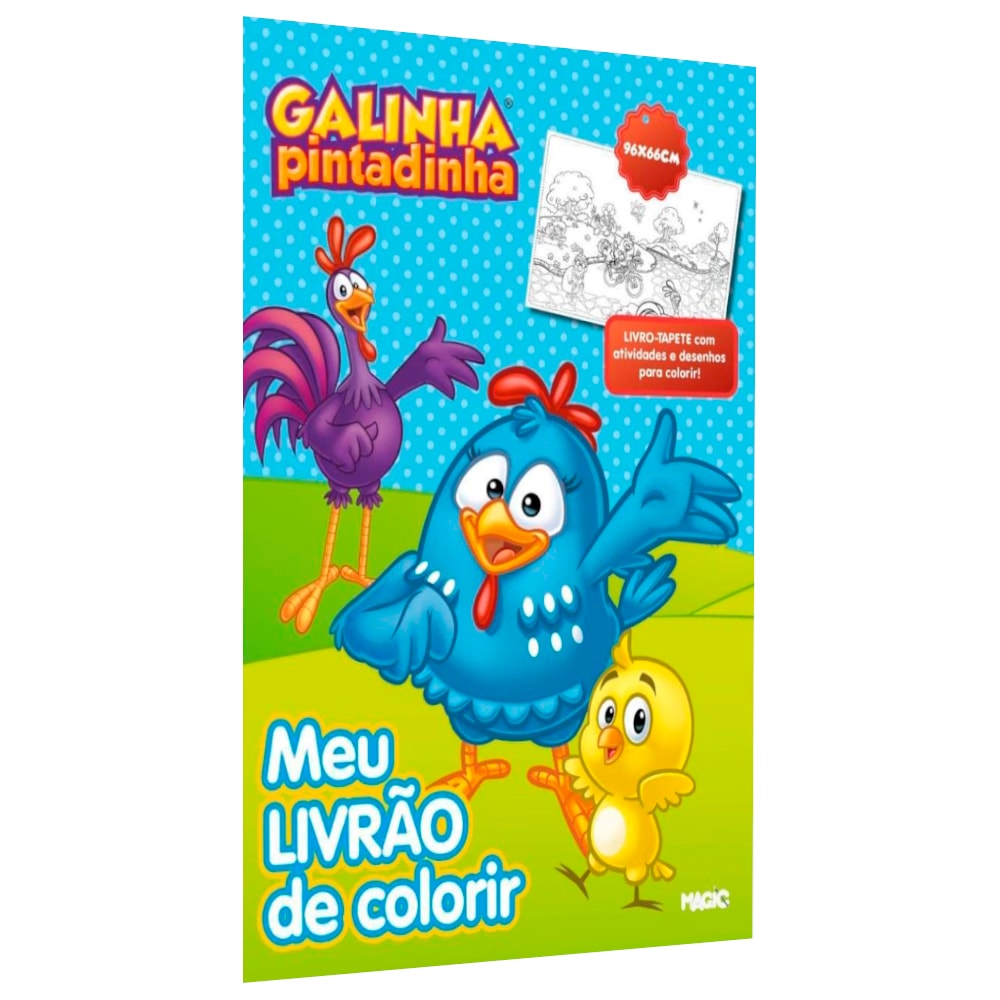 Livro Galinha Pintadinha Meu Livrão de Colorir, capa com Galinha Pintadinha e Pintinho Amarelinho — Plenitude