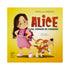 Livro Alice na Jornada da Coragem de Priscila Ribeiro, capa amarela com menina e cachorro. — Plenitude