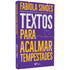 Livro de capa comum, Textos Para Acalmar Tempestades, de Fabíola Simões, em roxo com letras amarelas. — Plenitude