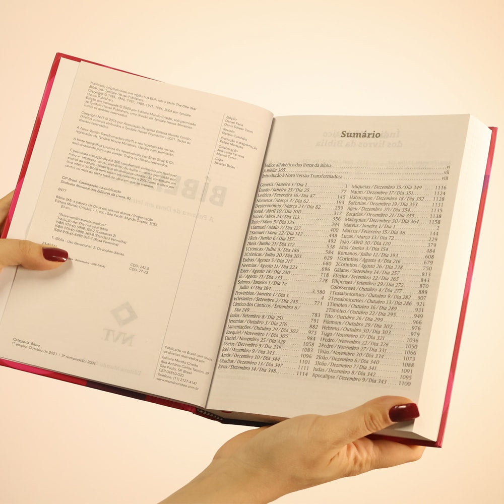 Bíblia 365 Roxa Feminina | NVT | Letra Grande | Capa Dura