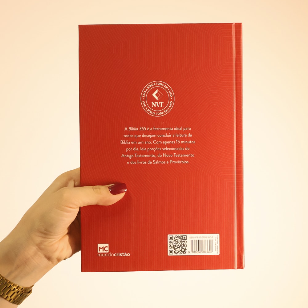 Bíblia 365 Standard Vermelha | NVT | Letra Grande | Capa Dura
