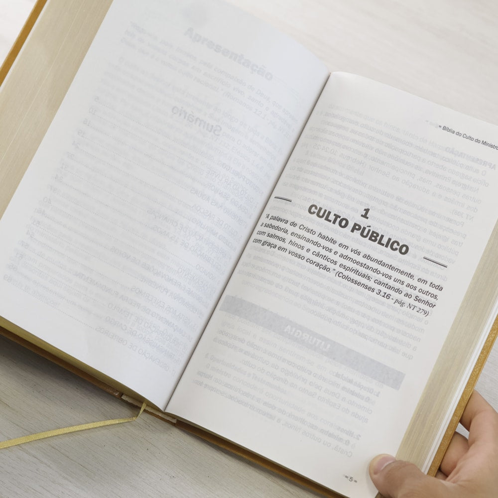 Bíblia do Culto do Ministro com Harpa Cristã e Corinhos | ARC | Letras ExtraGigante | Capa Luxo Marrom
