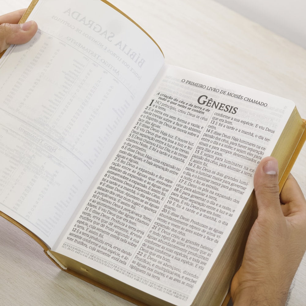 Bíblia do Culto do Ministro com Harpa Cristã e Corinhos | ARC | Letras ExtraGigante | Capa Luxo Marrom