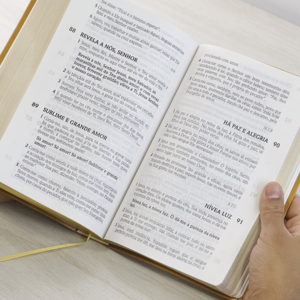 Bíblia do Culto do Ministro com Harpa Cristã e Corinhos | ARC | Letras ExtraGigante | Capa Luxo Marrom