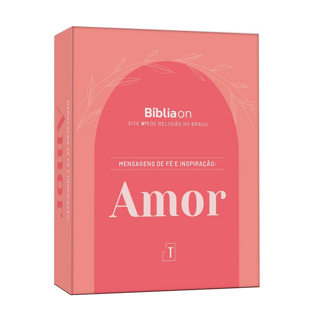 Livro Mensagens de Fé e Inspiração Amor, capa rosa com título em branco. — Plenitude