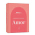 Livro Mensagens de Fé e Inspiração Amor, capa rosa com título em branco. — Plenitude