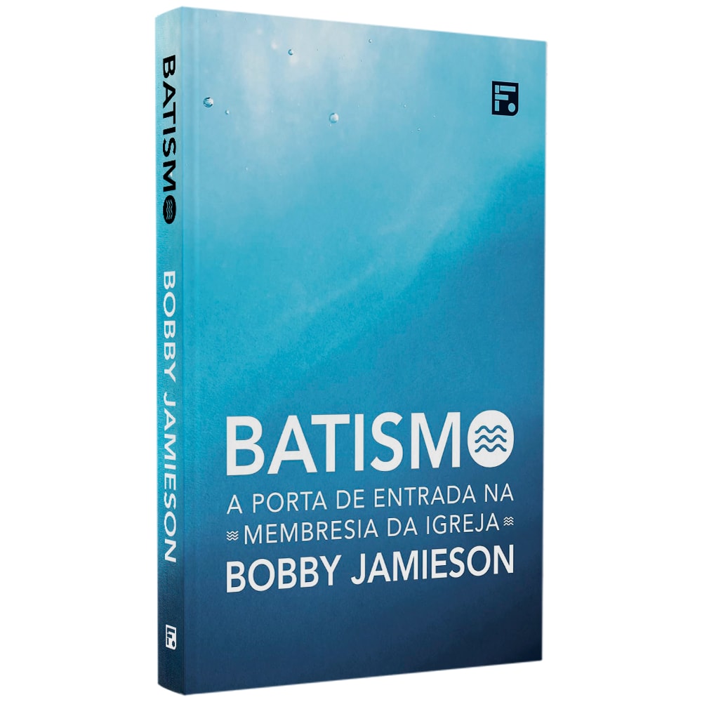 Livro "Batismo" de Bobby Jamieson, capa azul com gotas d'água e título em branco. — Plenitude