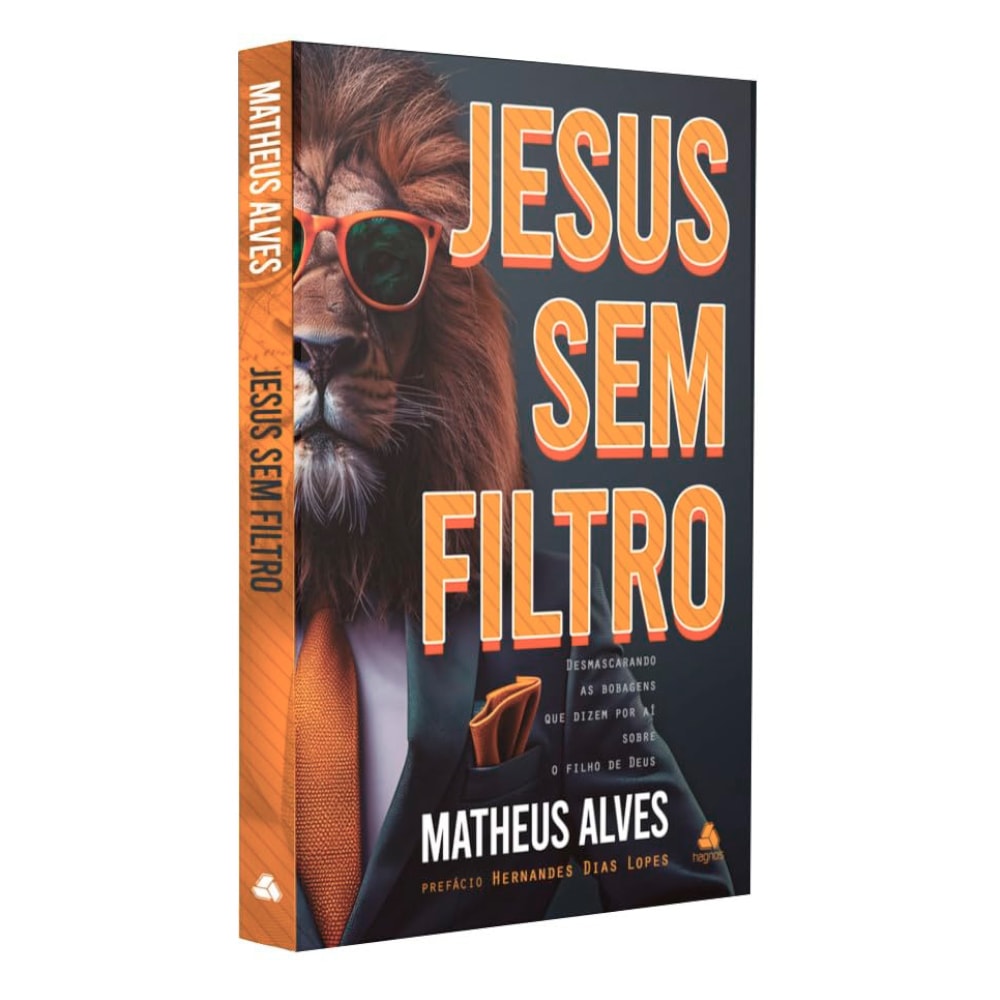 Capa do livro Jesus Sem Filtro, de Matheus Alves, com um leão de óculos e terno. — Plenitude