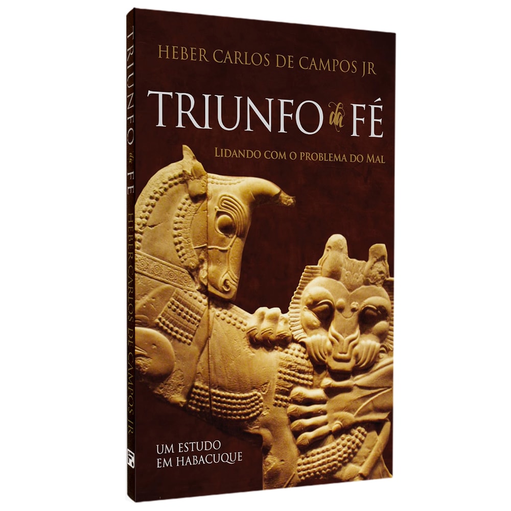 Livro Triunfo Da Fé de Heber Carlos De Campos Jr, capa marrom com esculturas antigas. — Plenitude