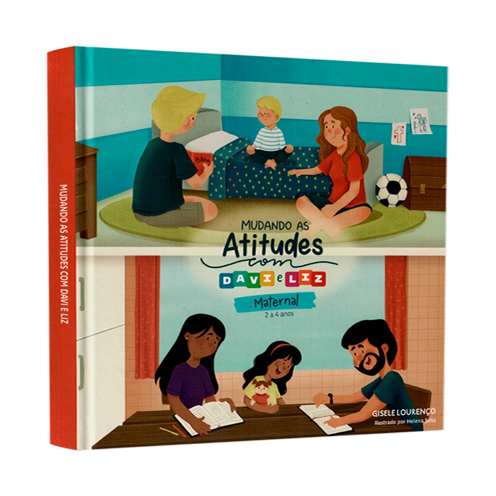 Livro infantil Mudando As Atitudes Com Davi E Liz, capa com ilustrações de crianças em ambientes domésticos. — Plenitude