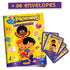 Álbum de figurinhas "3 Palavrinhas" com 6 envelopes, capa amarela com personagens infantis. — Plenitude