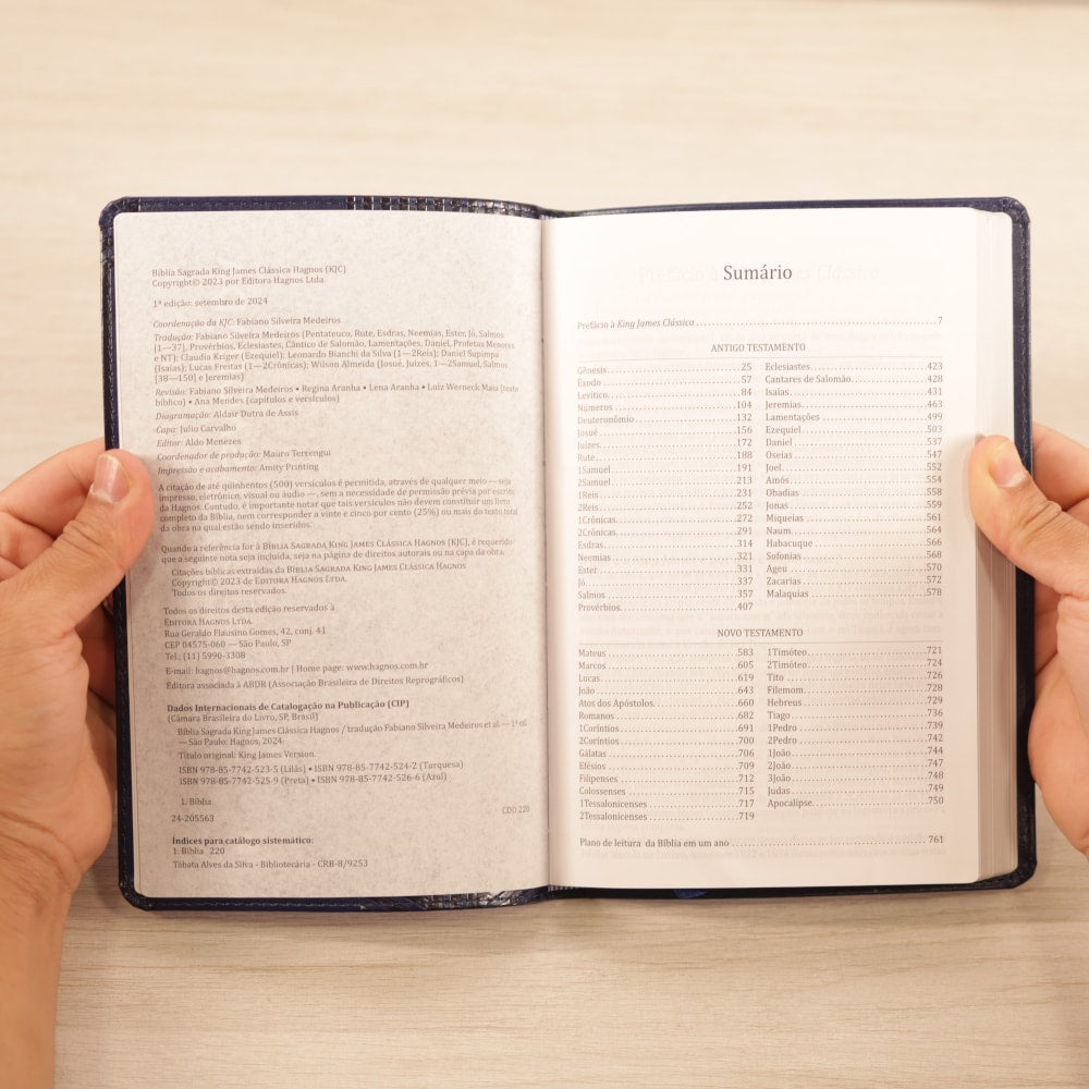 Bíblia Sagrada King James Clássica | KJC | Ultrafina Slim Azul
