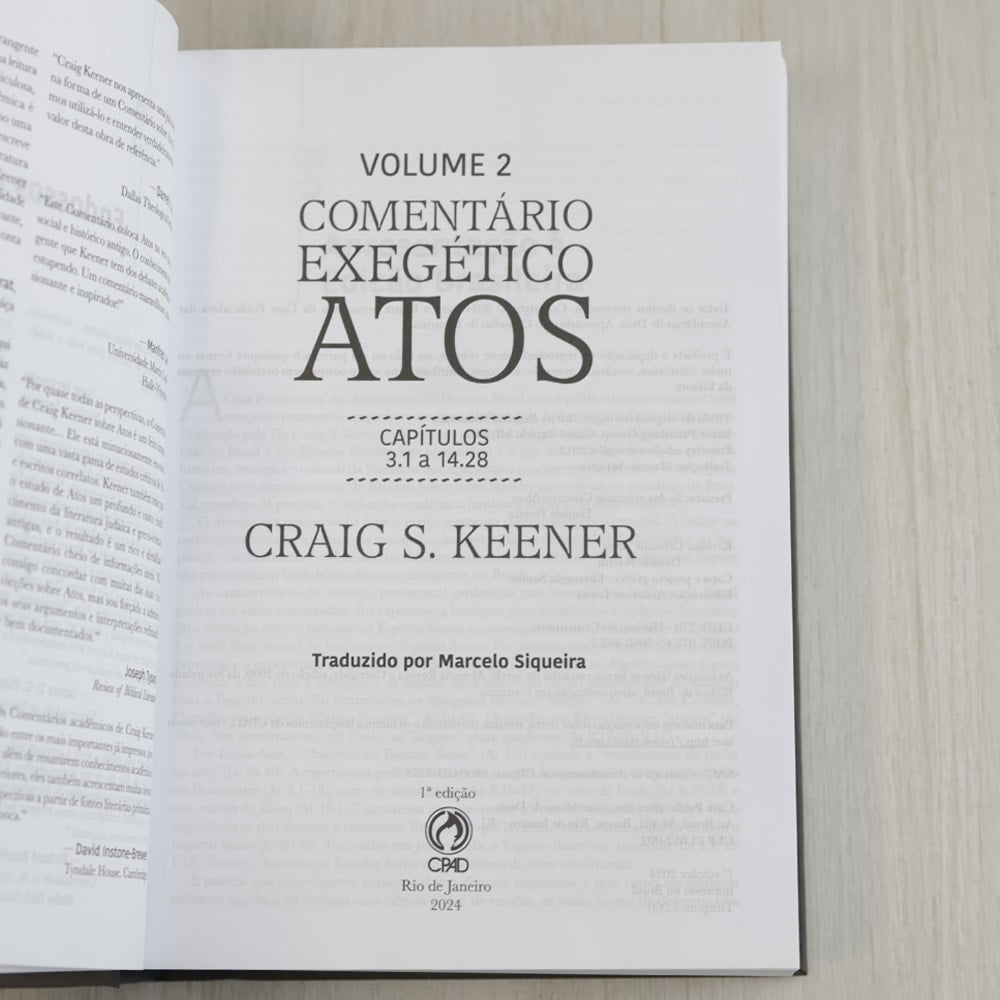 Comentário Exegético Atos | Volume 2 | Craig S. Keener