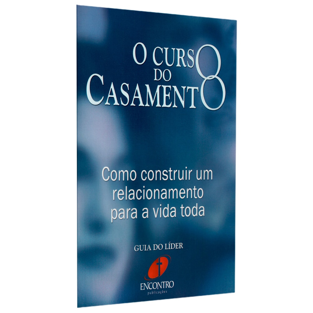 Livro O Curso Do Casamento, capa azul com título em branco e guia do líder. — Plenitude