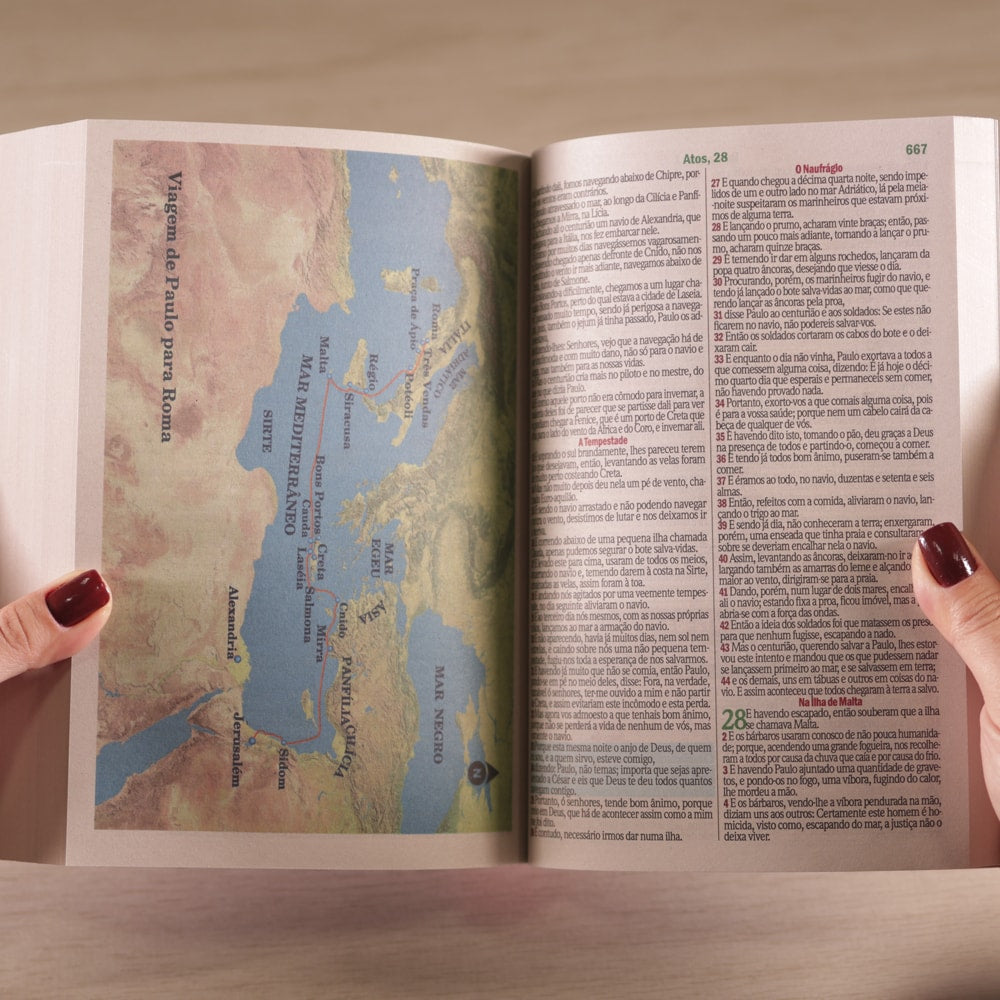 Bíblia Cruz Azul | ARC | Letra Maior | Harpa e Corinhos | Capa Brochura