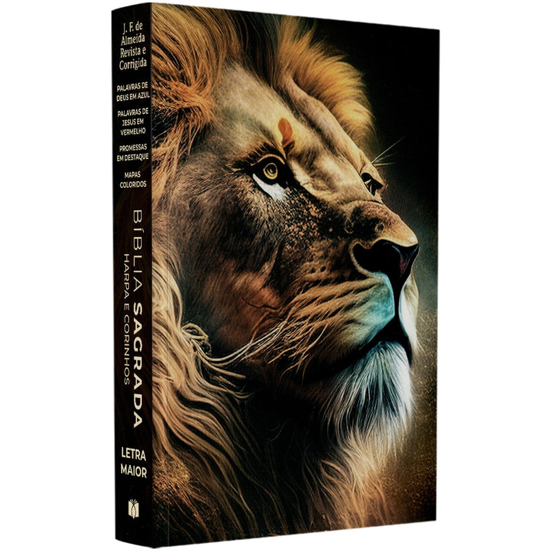 Bíblia Sagrada Leão | ARC | Letra Maior | Harpa e Corinhos | Capa Brochura