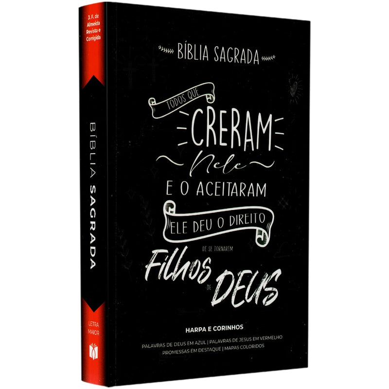 Bíblia Sagrada Creram Nele | ARC | Letra Maior | Harpa e Corinhos | Capa Brochura