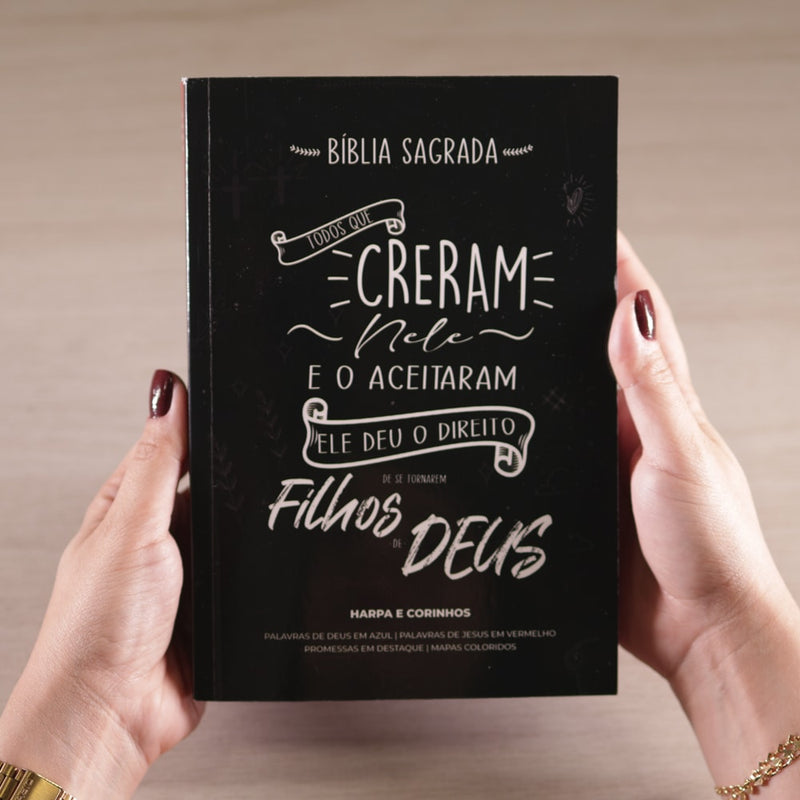 Bíblia Sagrada Creram Nele | ARC | Letra Maior | Harpa e Corinhos | Capa Brochura