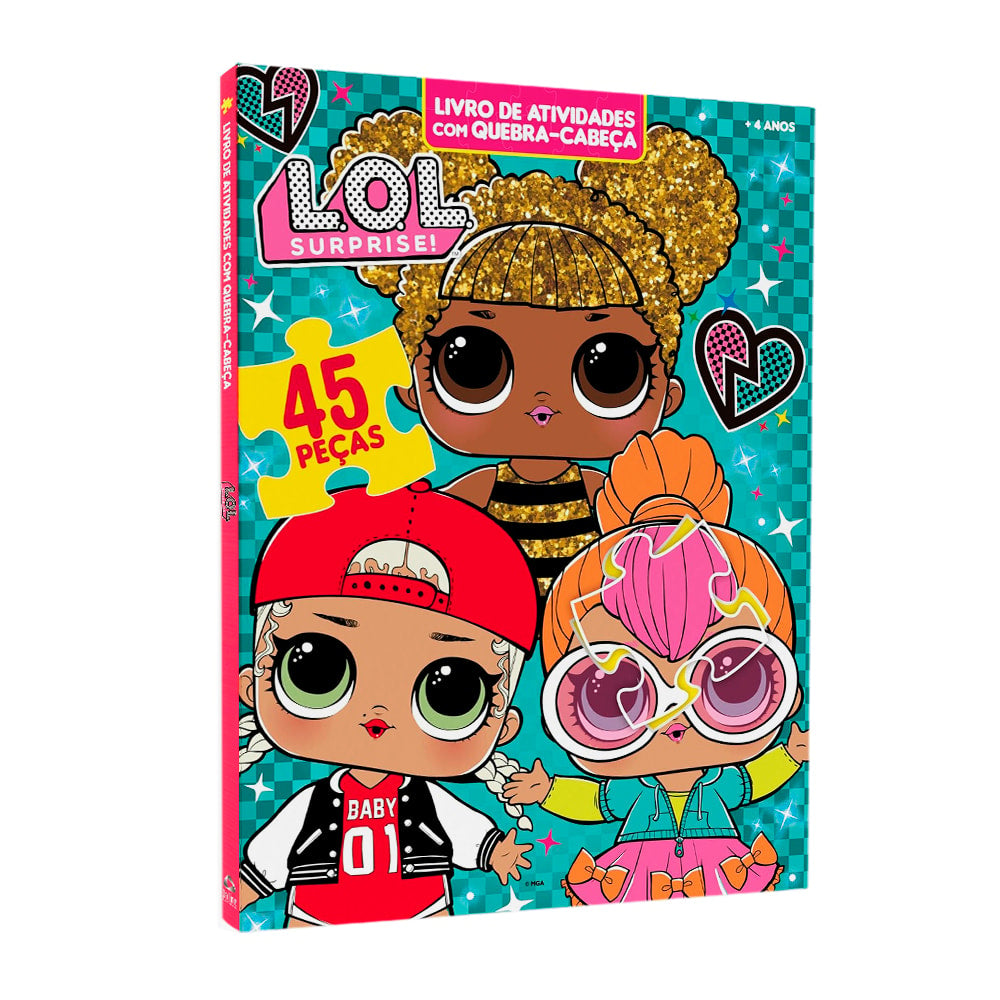 Livro de Atividades LOL Surprise com Quebra-Cabeça. Capa colorida com bonecas LOL. — Plenitude