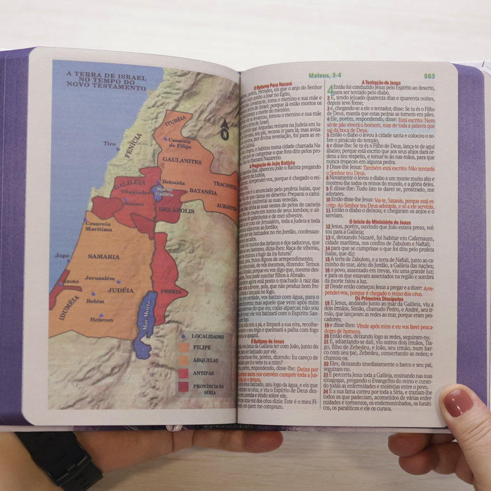 Bíblia Sagrada Leão Ruja | ARC | Letra Maior | Harpa e Corinhos | Capa Dura