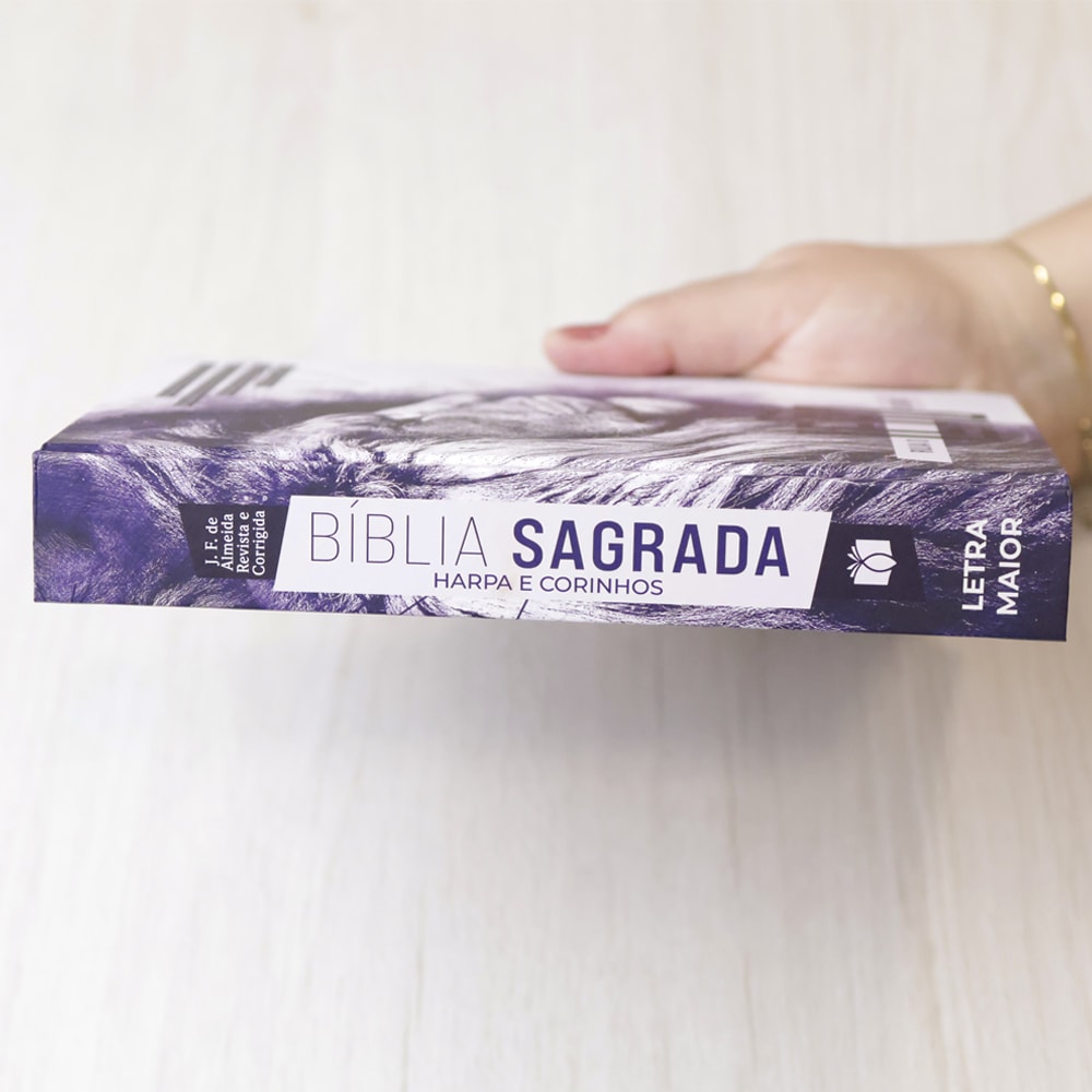 Bíblia Sagrada Leão Ruja | ARC | Letra Maior | Harpa e Corinhos | Capa Dura