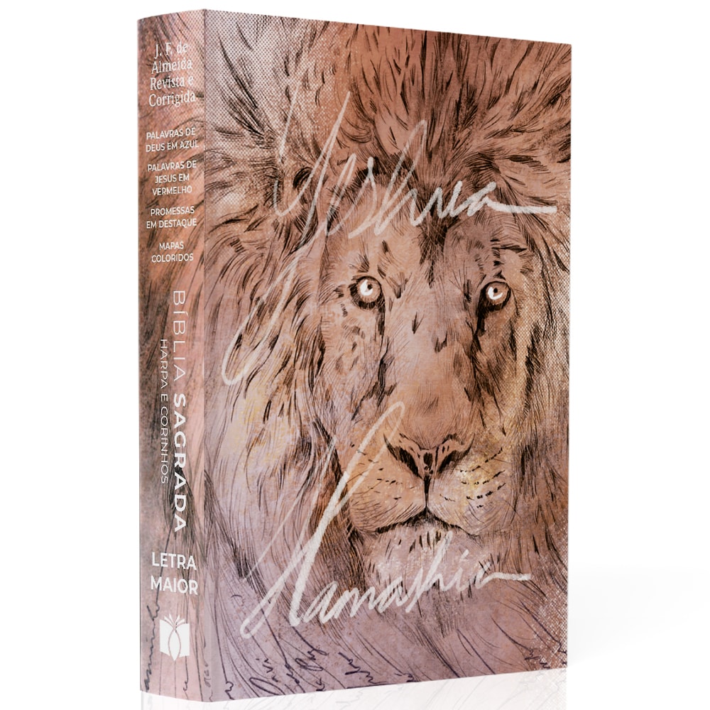 Bíblia Sagrada Leão Yeshua | ARC | Letra Maior | Harpa e Corinhos | Capa Dura