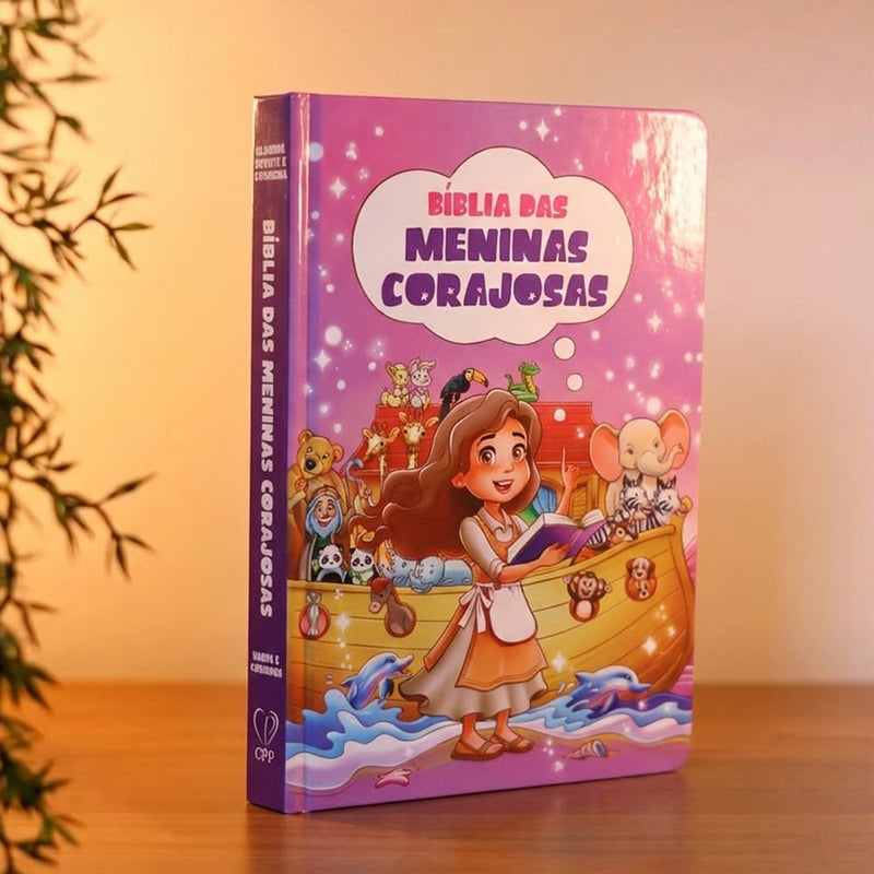 Bíblia das Meninas Corajosas | ARC | Capa Dura Lilás | Harpa Avivada e Corinhos