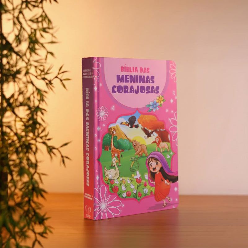 Bíblia das Meninas Corajosas | ARC | Capa Dura Rosa | Harpa Avivada e Corinhos