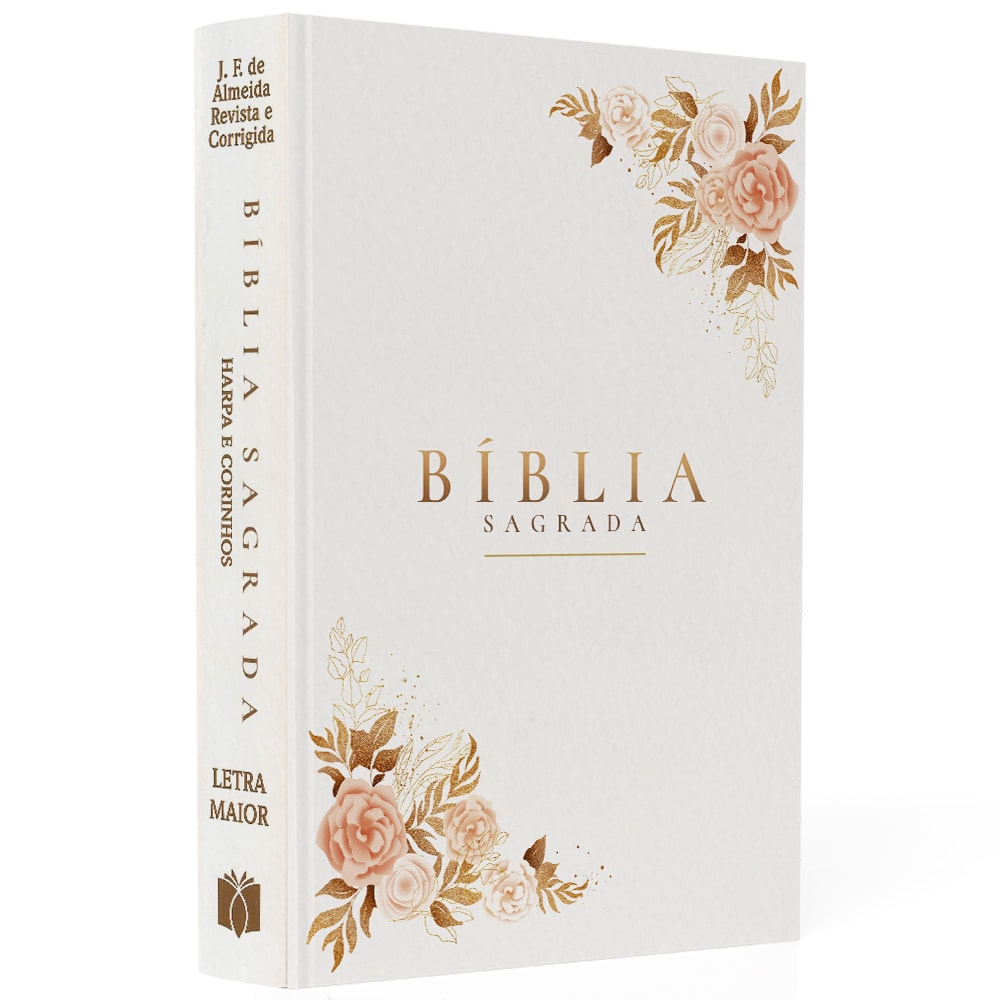 Bíblia Sagrada Flores | ARC | Letra Maior | Harpa e Corinhos | Capa Dura