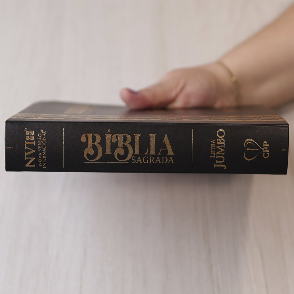 Bíblia Sagrada Letra Jumbo | NVI | Capa Arabesco Preta