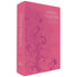 Bíblia Sagrada Harpa Celestial 774 ARC Letra Extra Gigante, capa rosa com arabescos e detalhes em vermelho. — Plenitude.