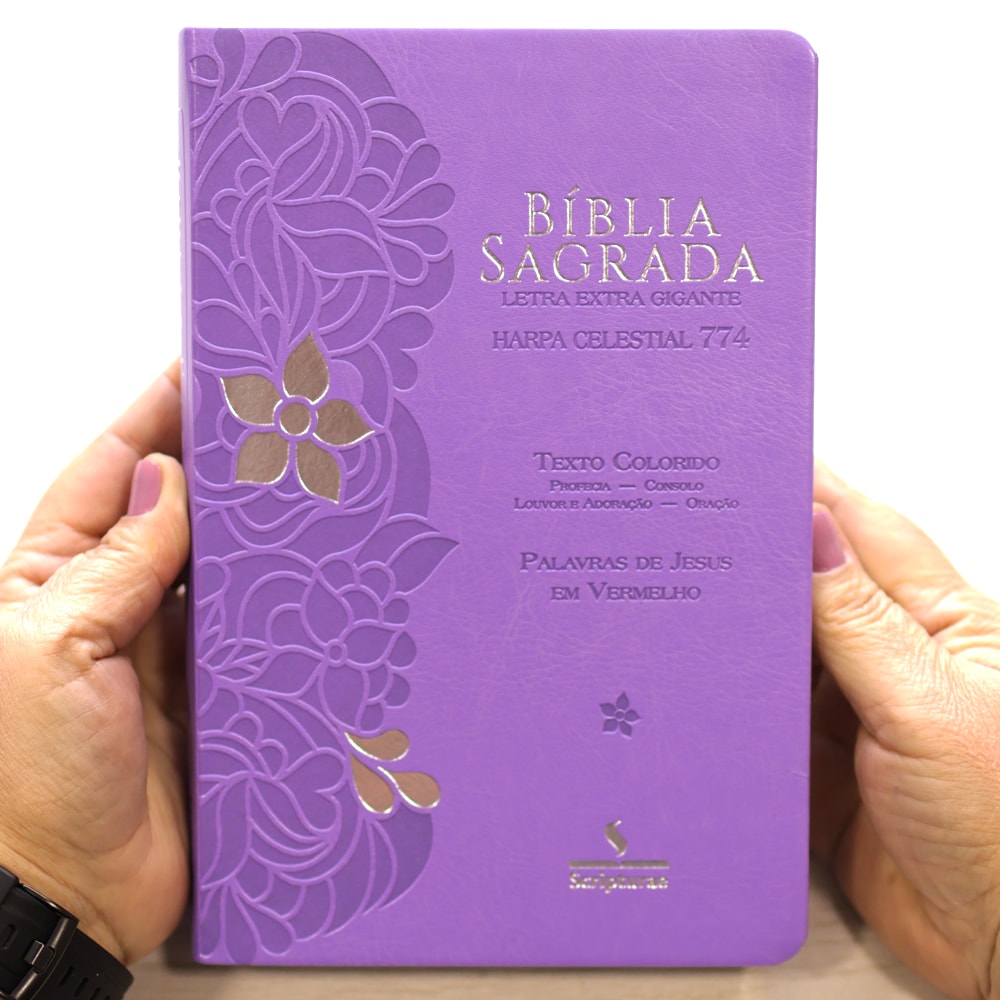Bíblia Sagrada Harpa Celestial 774 | ERC | Letra Extra Gigante | Capa