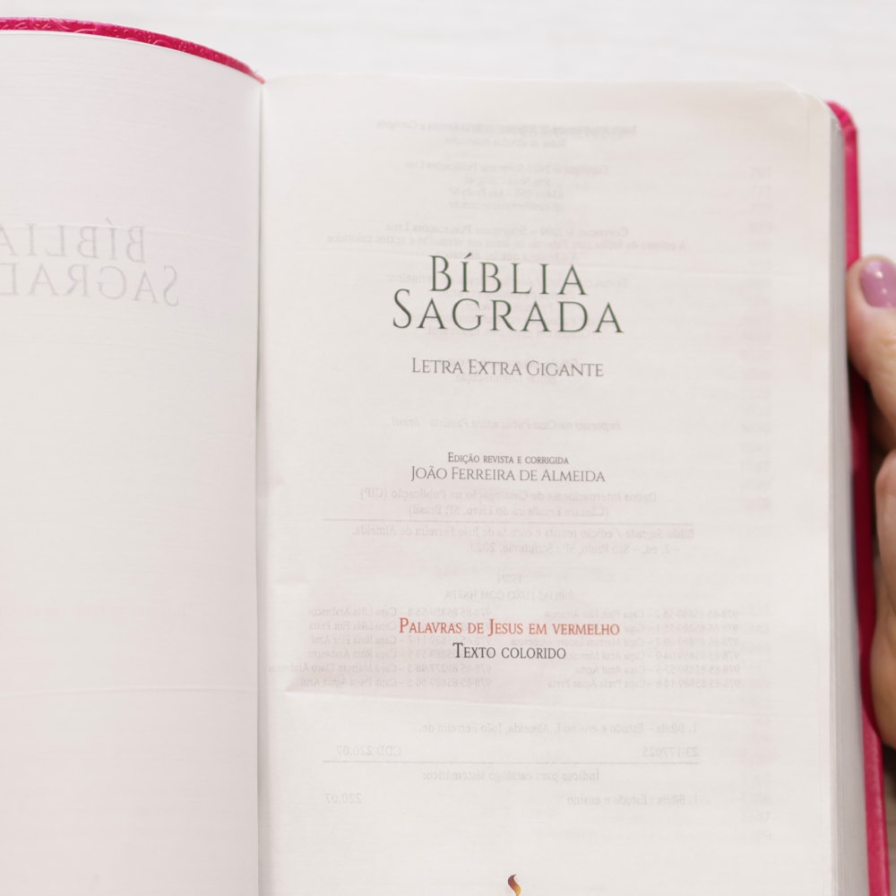 Bíblia Sagrada Harpa Celestial 774 | ERC | Letra Extra Gigante | Capa Pink Floral