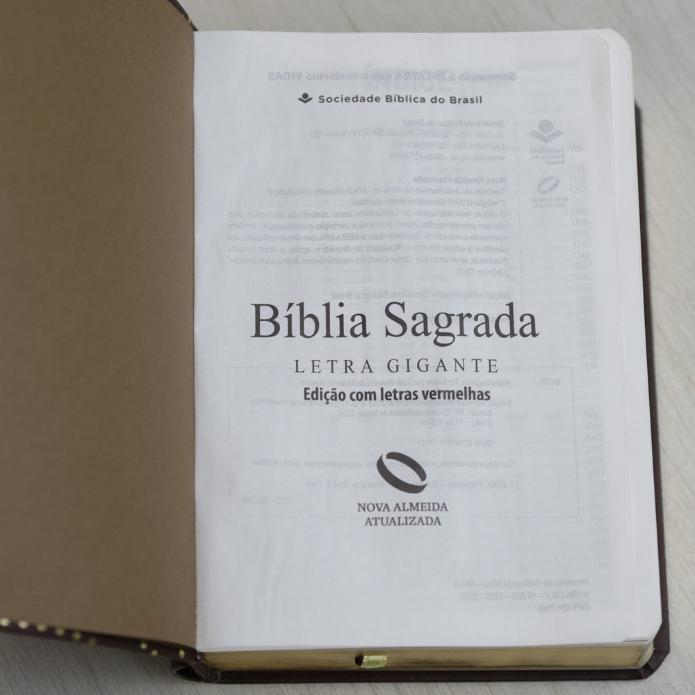 Bíblia Sagrada  | NAA | Letra Gigante | Marrom | Editora SBB