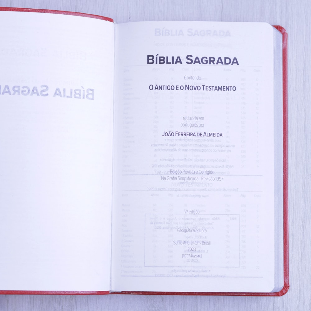 Bíblia Sagrada | ARC | Letra Normal | Capa Luxo Vermelha