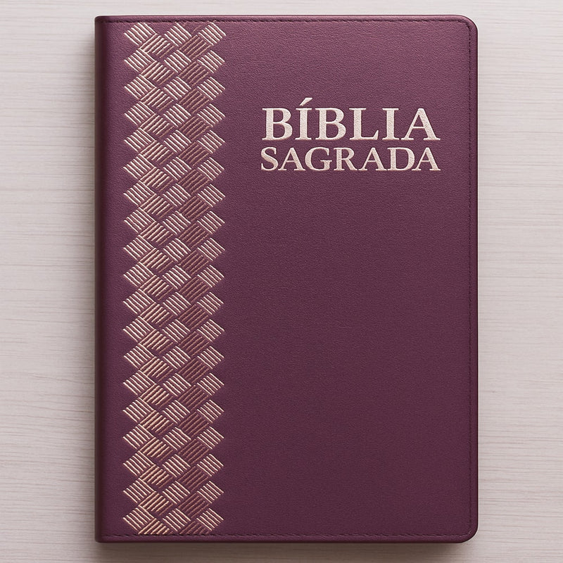 Bíblia Sagrada | ARC | Letra Normal | Capa Luxo Vinho Perolado