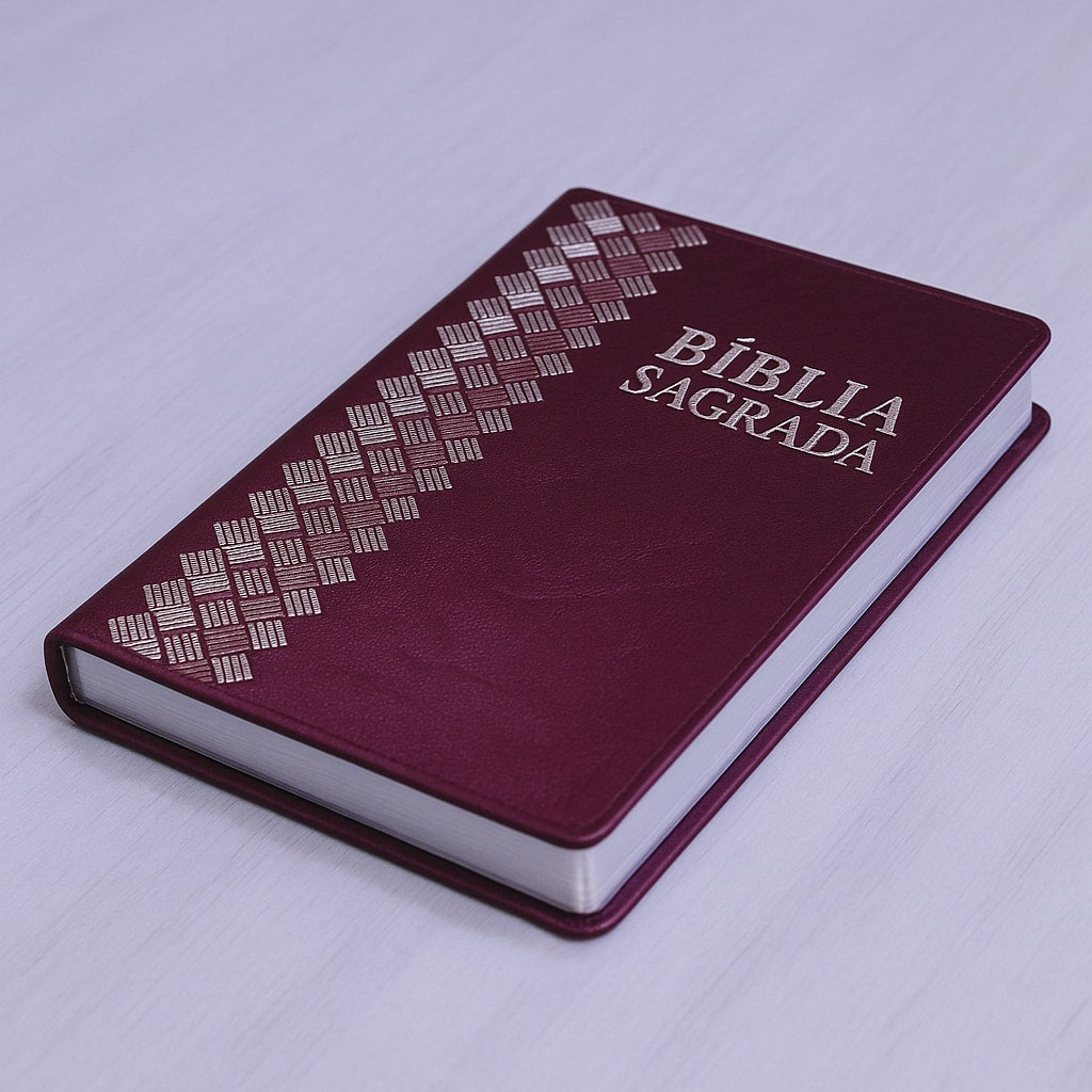 Bíblia Sagrada | ARC | Letra Normal | Capa Luxo Vinho Perolado