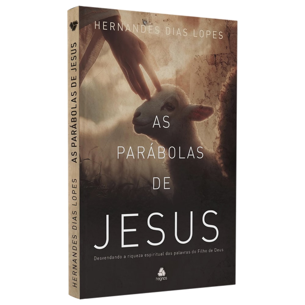 Livro As Parábolas de Jesus, capa dura com imagem de mão tocando um cordeiro. — Plenitude