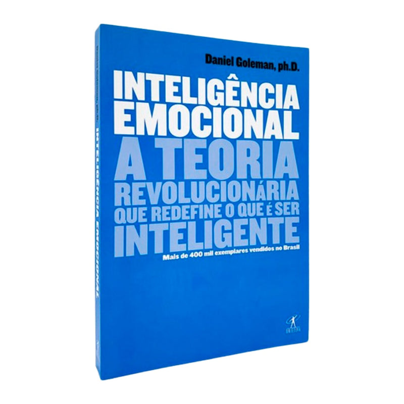 Livro Inteligência Emocional, capa azul com título em branco e vermelho. — Plenitude