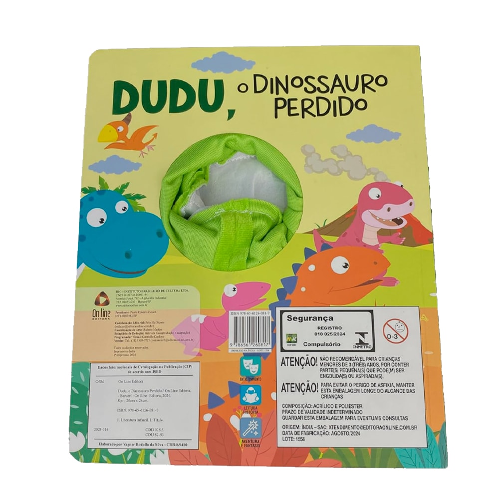 Dudu, O Dinossauro Perdido |  Livro Fantoche