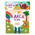 Livro de Banho A Arca de Noé, capa com Noé, animais e arco-íris. — Plenitude