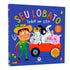 Livro sonoro Seu Lobato Tinha Um Sítio, capa azul com fazendeiro e animais da fazenda. — Plenitude