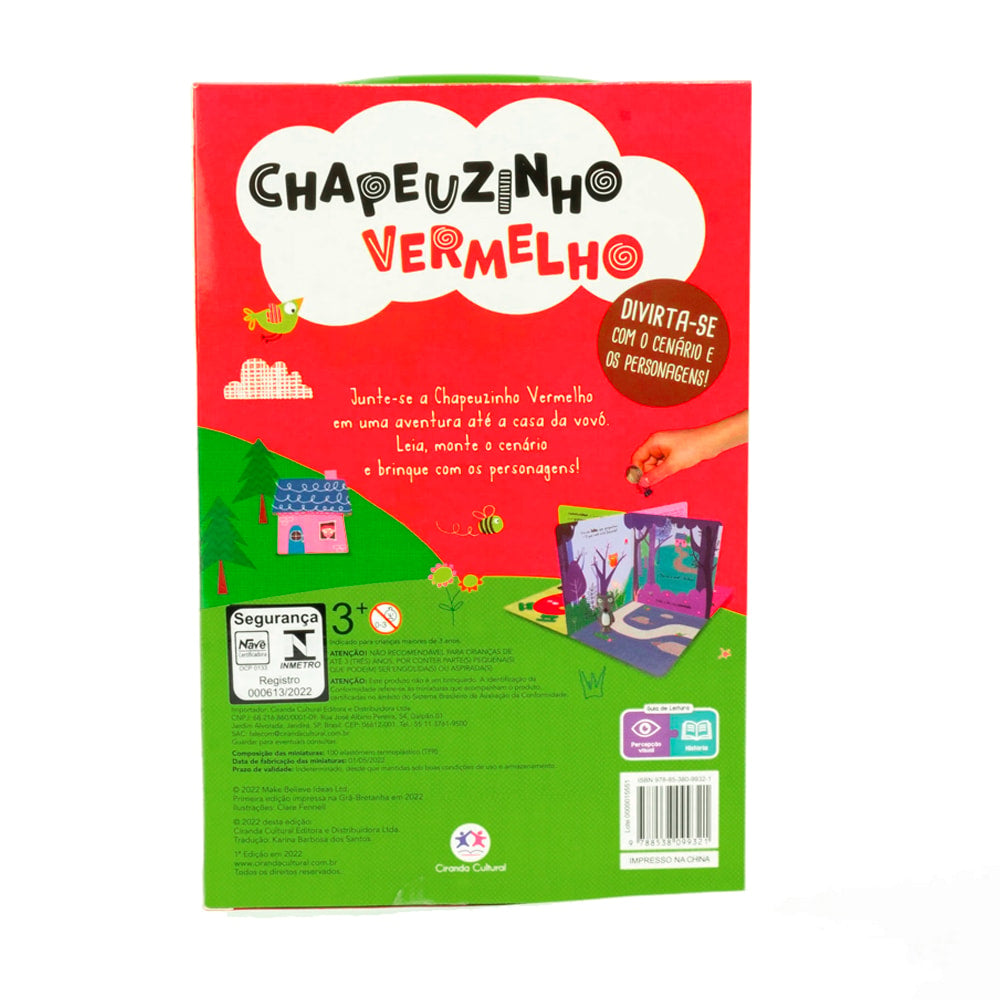 Livro Com Cenário Chapeuzinho Vermelho | Com 4 Personagens