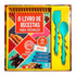 Livro de Receitas MasterChef Junior para Crianças com capa colorida, espátula e colher de silicone azul. — Plenitude