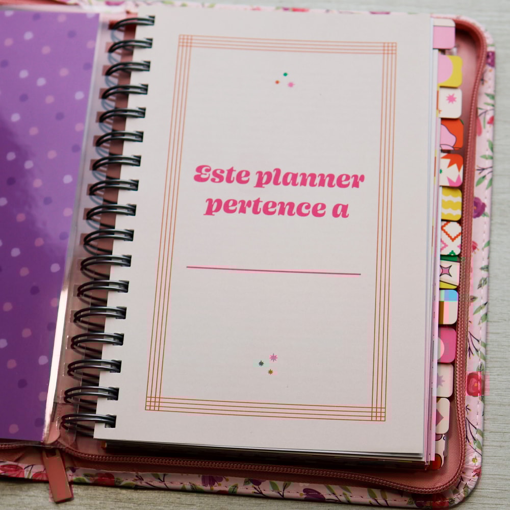 Meu Plano Perfeito | Capa Couro-Soft Florecer Com Zíper