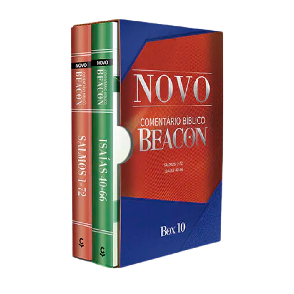 Box de livros Novo Comentário Bíblico Beacon | Box 10 | Capas coloridas com lombadas em vermelho e verde — Plenitude