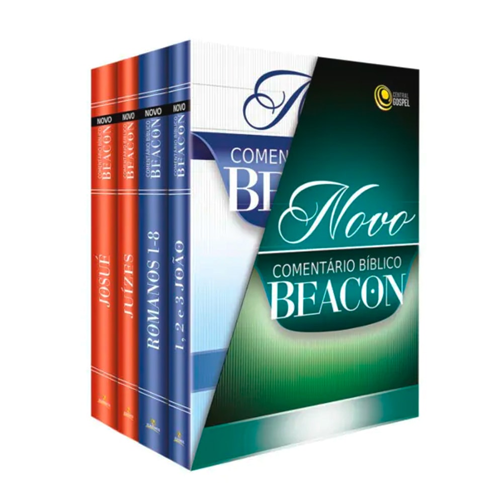 Box de livros Novo Comentário Bíblico Beacon | Box 3 | Capas coloridas com lombadas em vermelho e azul — Plenitude