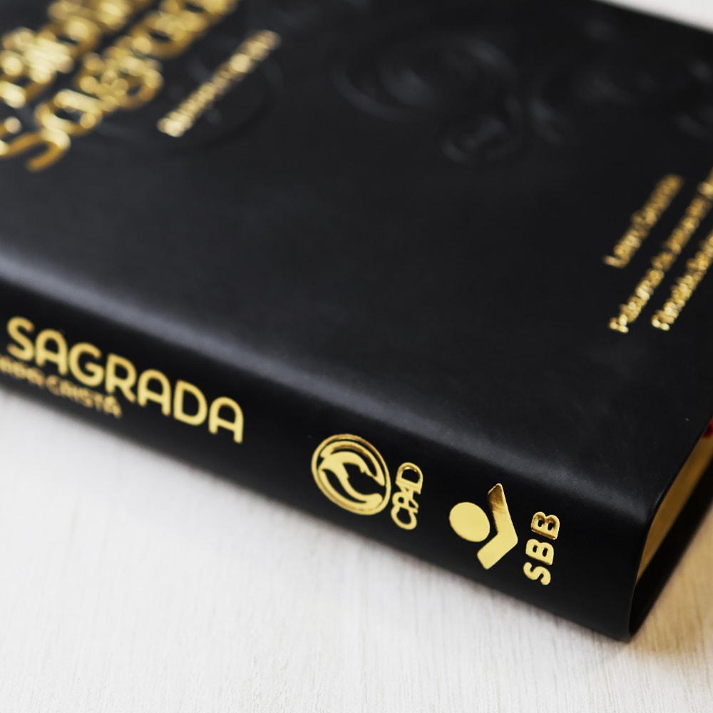 Bíblia Sagrada com Harpa Cristã | ARC | Letra Grande | Capa Luxo Floral Preta