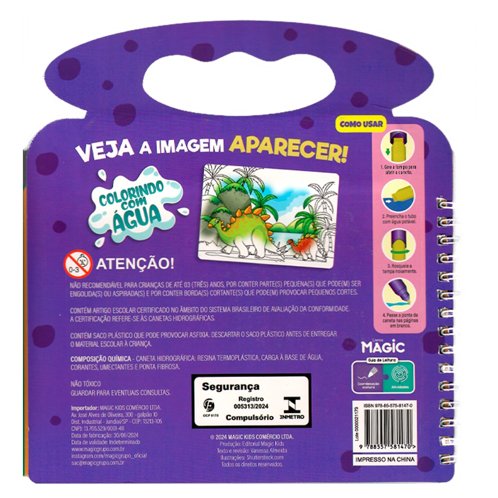 Dinos | Aquabook | Colorindo Com Água